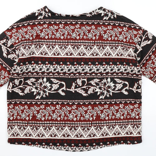 H&M Womens Red Paisley  Pullover Jumper Size M
