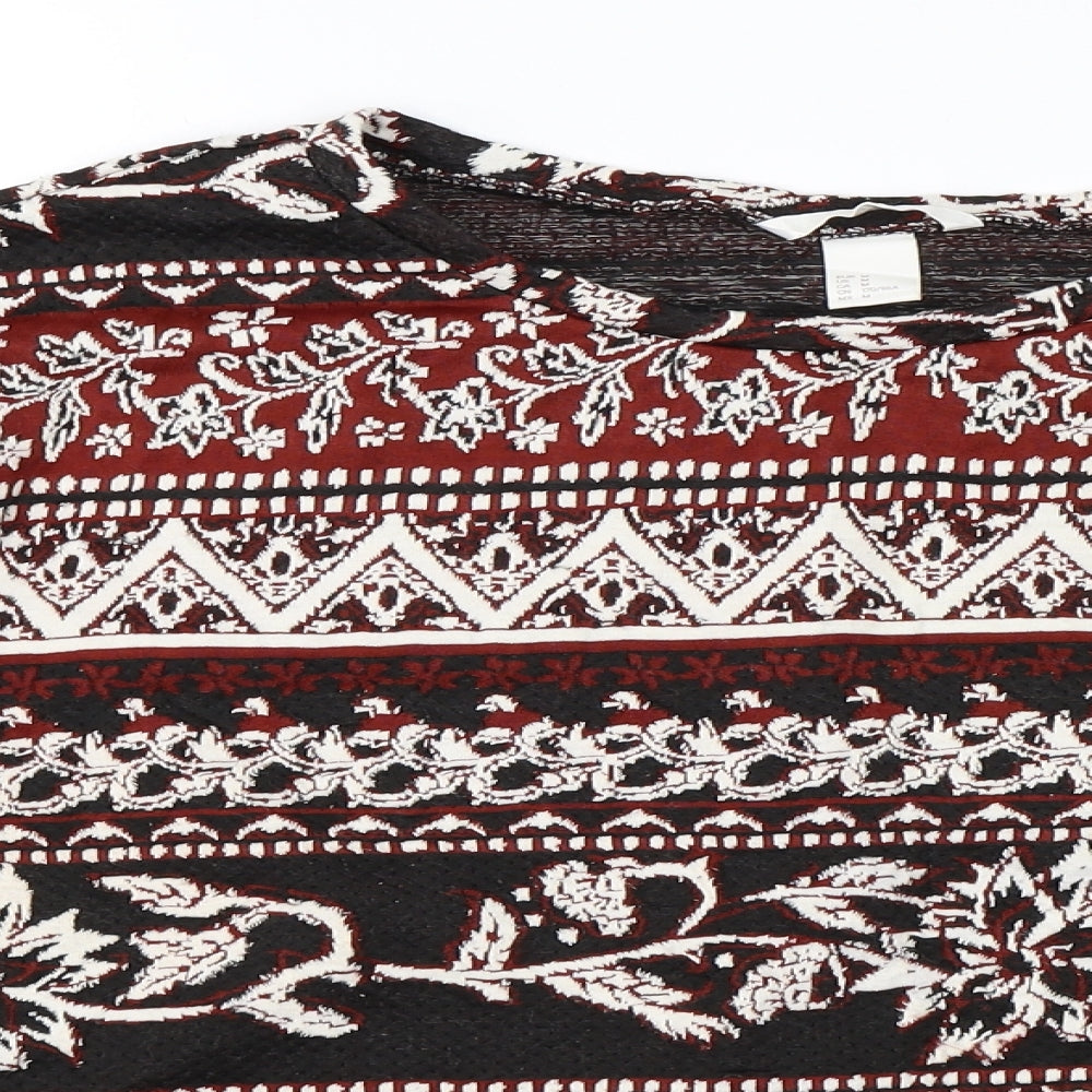 H&M Womens Red Paisley  Pullover Jumper Size M