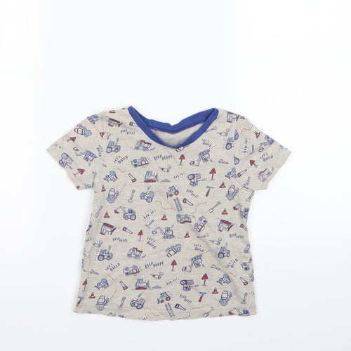 George Boys Grey Polka Dot  Basic T-Shirt Size 2-3 Years