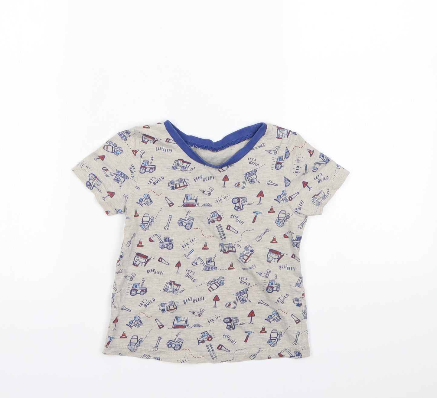 George Boys Grey Polka Dot  Basic T-Shirt Size 2-3 Years