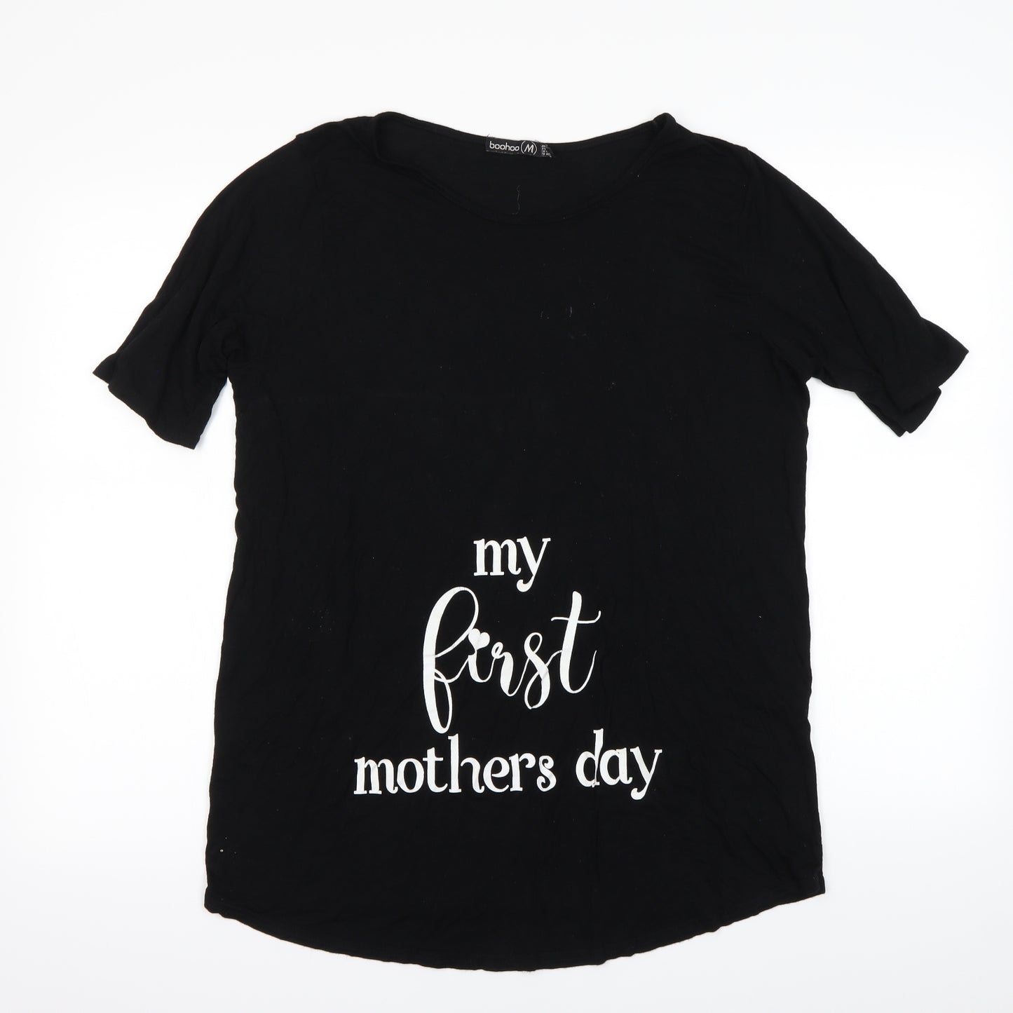 Boohoo Womens Black   Basic T-Shirt Size 12