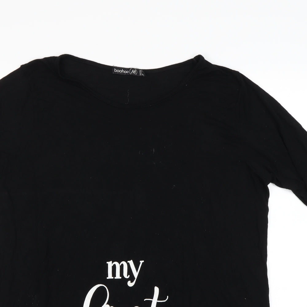 Boohoo Womens Black   Basic T-Shirt Size 12