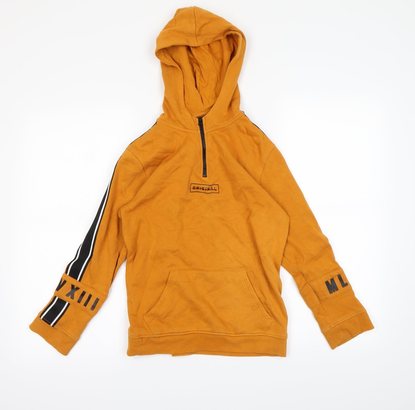 River Island Boys Orange   Henley Hoodie Size 9-10 Years