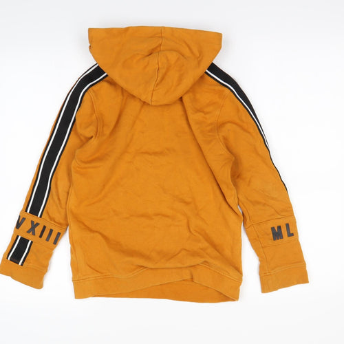 River Island Boys Orange   Henley Hoodie Size 9-10 Years
