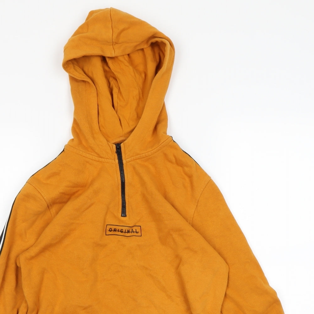 River Island Boys Orange   Henley Hoodie Size 9-10 Years