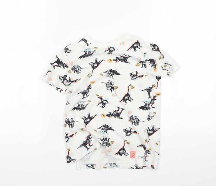 Nutmeg Boys White Spotted  Basic T-Shirt Size 4 Years  - DInosaur