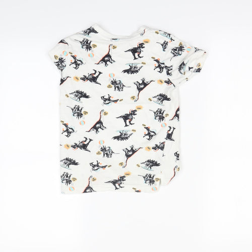 Nutmeg Boys White Spotted  Basic T-Shirt Size 4 Years  - DInosaur
