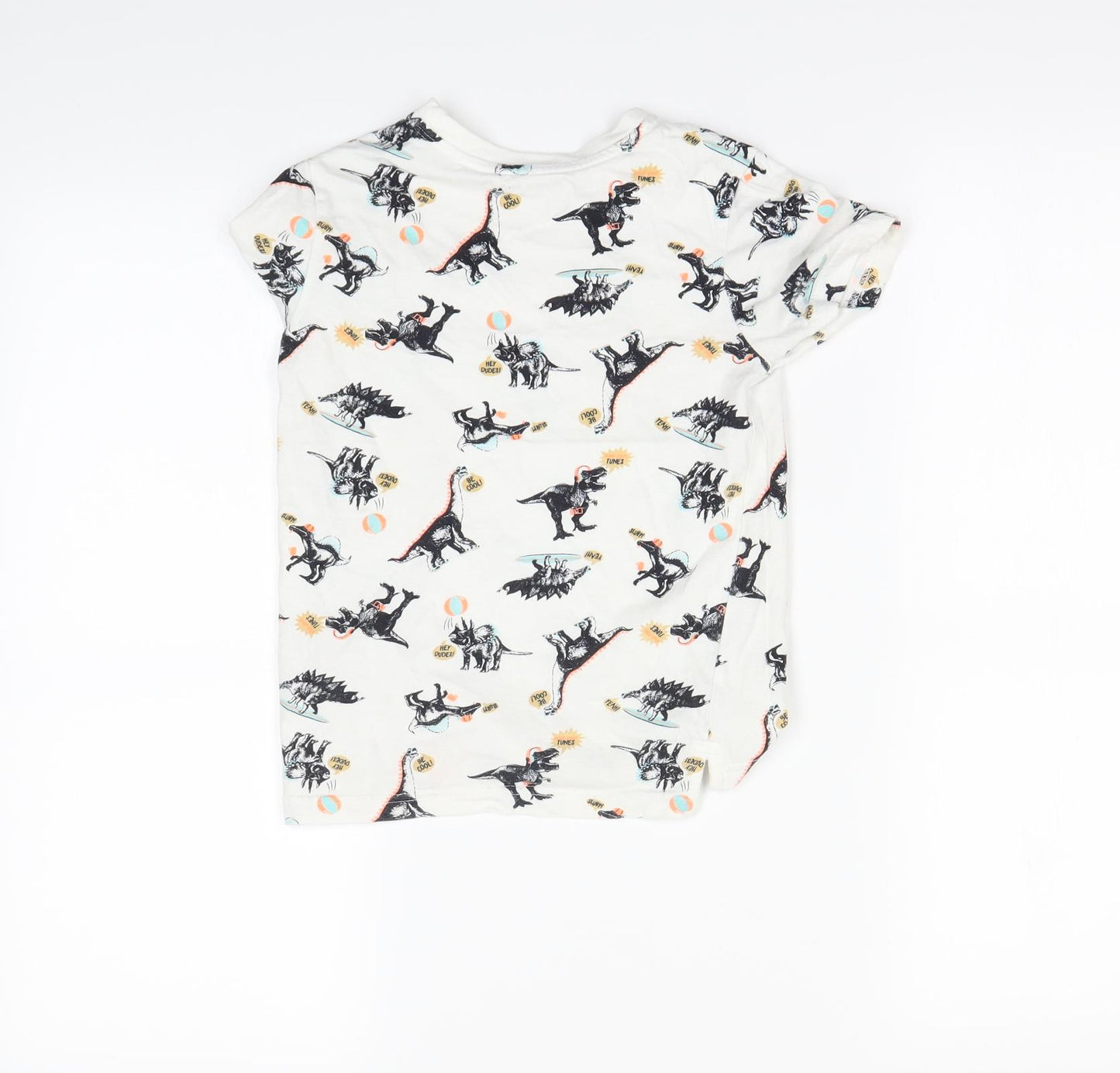 Nutmeg Boys White Spotted  Basic T-Shirt Size 4 Years  - DInosaur