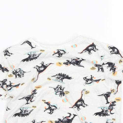 Nutmeg Boys White Spotted  Basic T-Shirt Size 4 Years  - DInosaur