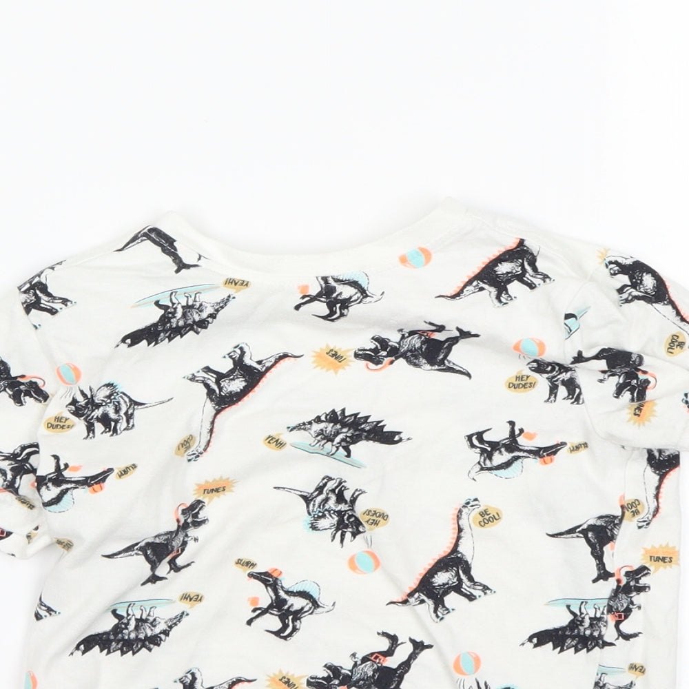 Nutmeg Boys White Spotted  Basic T-Shirt Size 4 Years  - DInosaur