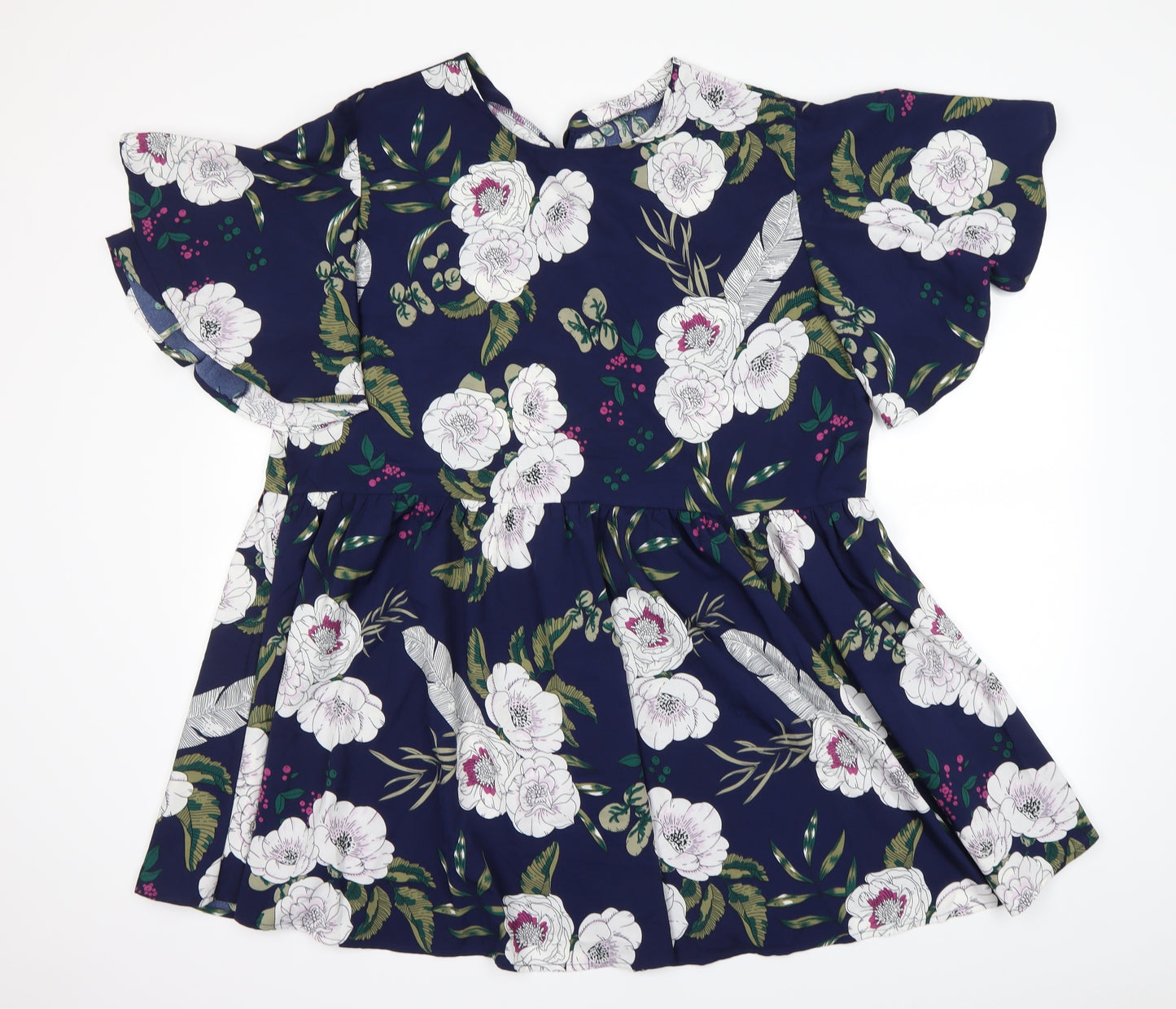 Shein  Womens Blue Floral  Fit & Flare  Size 2XL