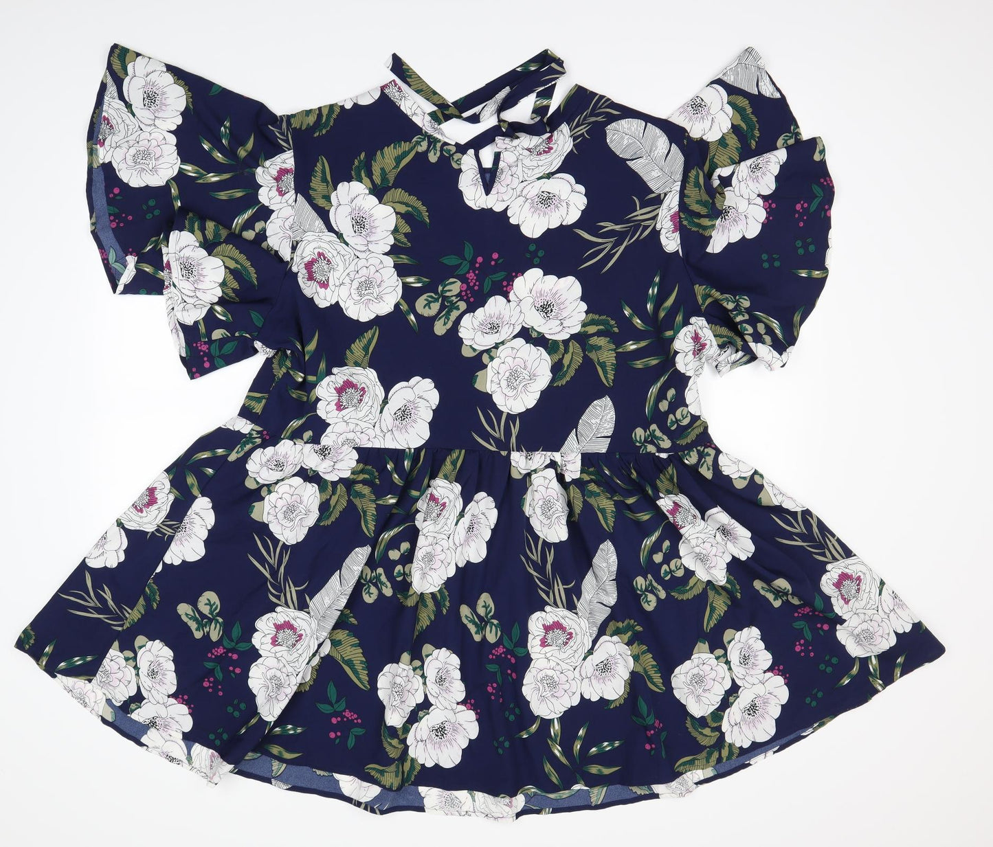 Shein  Womens Blue Floral  Fit & Flare  Size 2XL