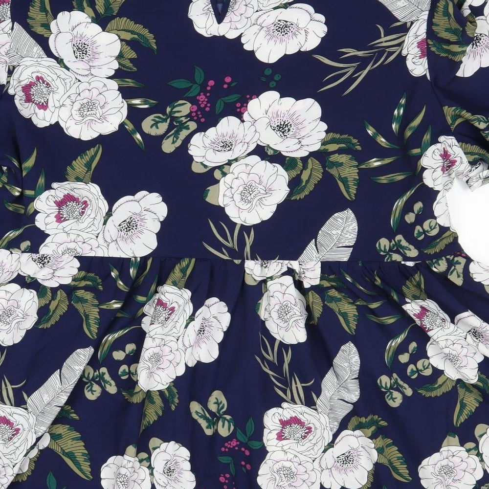 Shein  Womens Blue Floral  Fit & Flare  Size 2XL