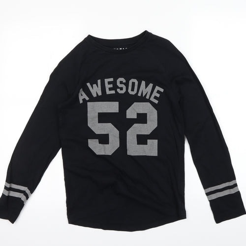 Nutmeg Girls Black   Basic T-Shirt Size 10-11 Years