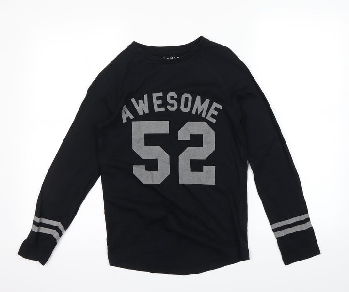 Nutmeg Girls Black   Basic T-Shirt Size 10-11 Years