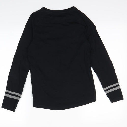 Nutmeg Girls Black   Basic T-Shirt Size 10-11 Years