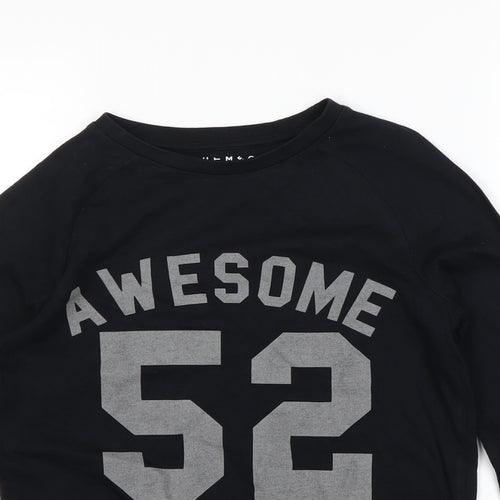 Nutmeg Girls Black   Basic T-Shirt Size 10-11 Years