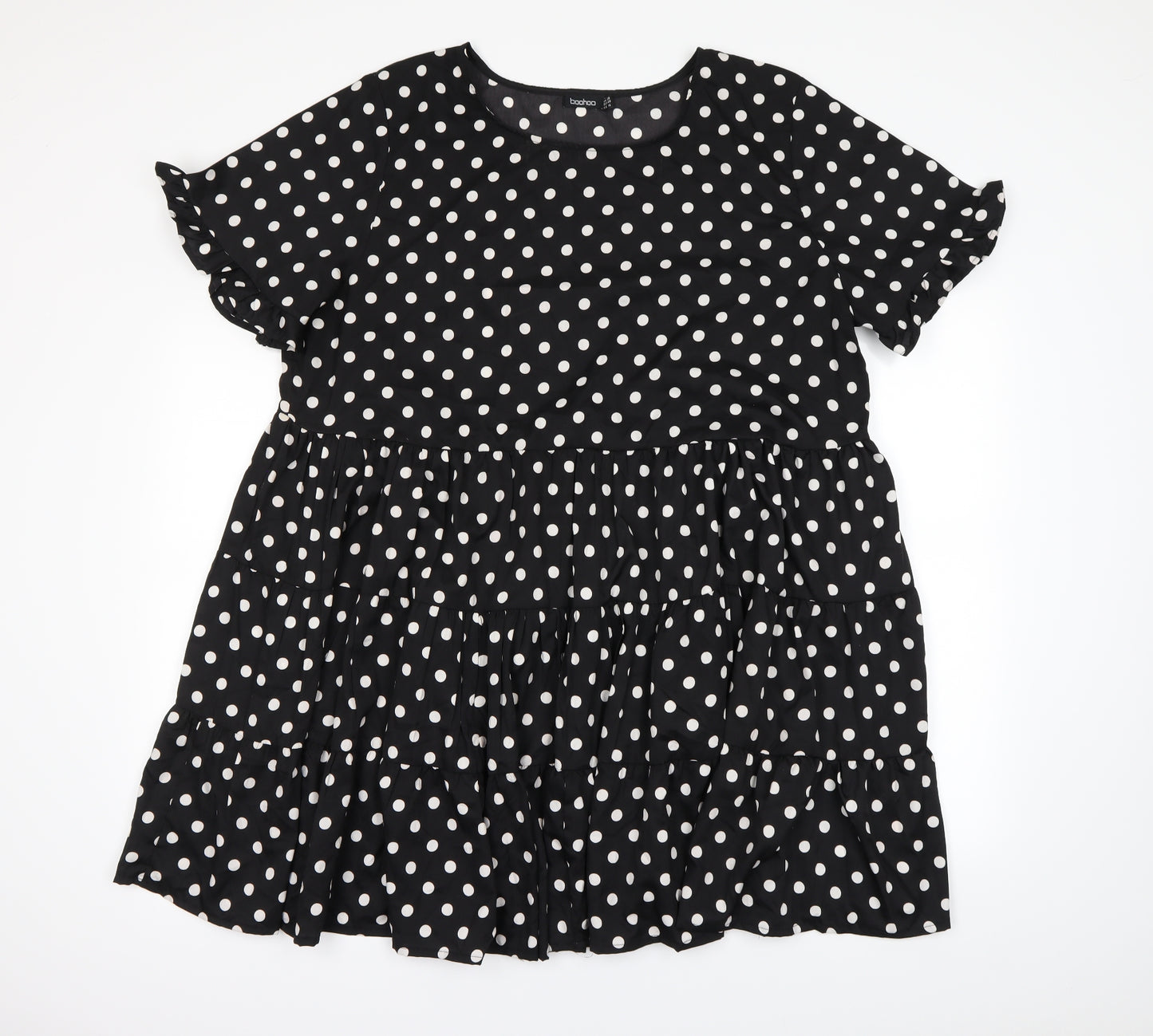 Boohoo Womens Black Polka Dot  Mini  Size 20