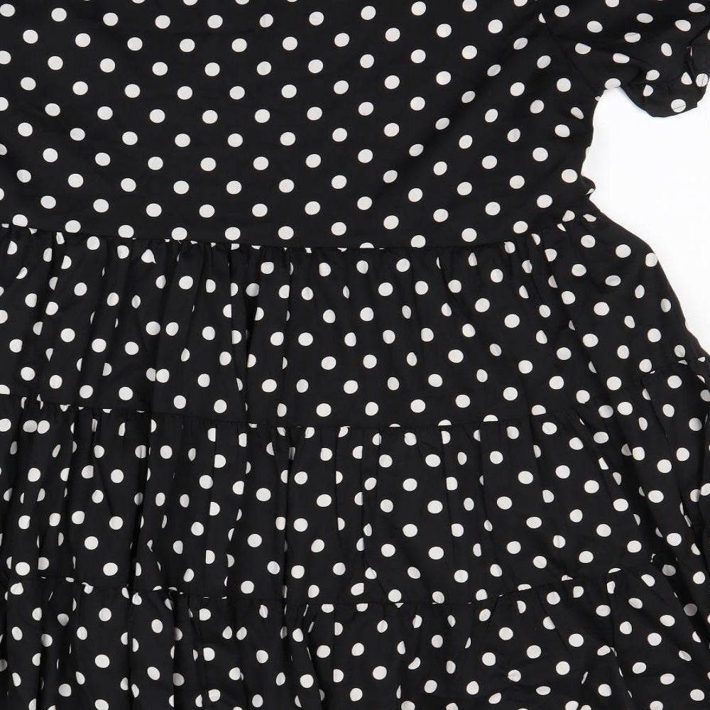 Boohoo Womens Black Polka Dot  Mini  Size 20