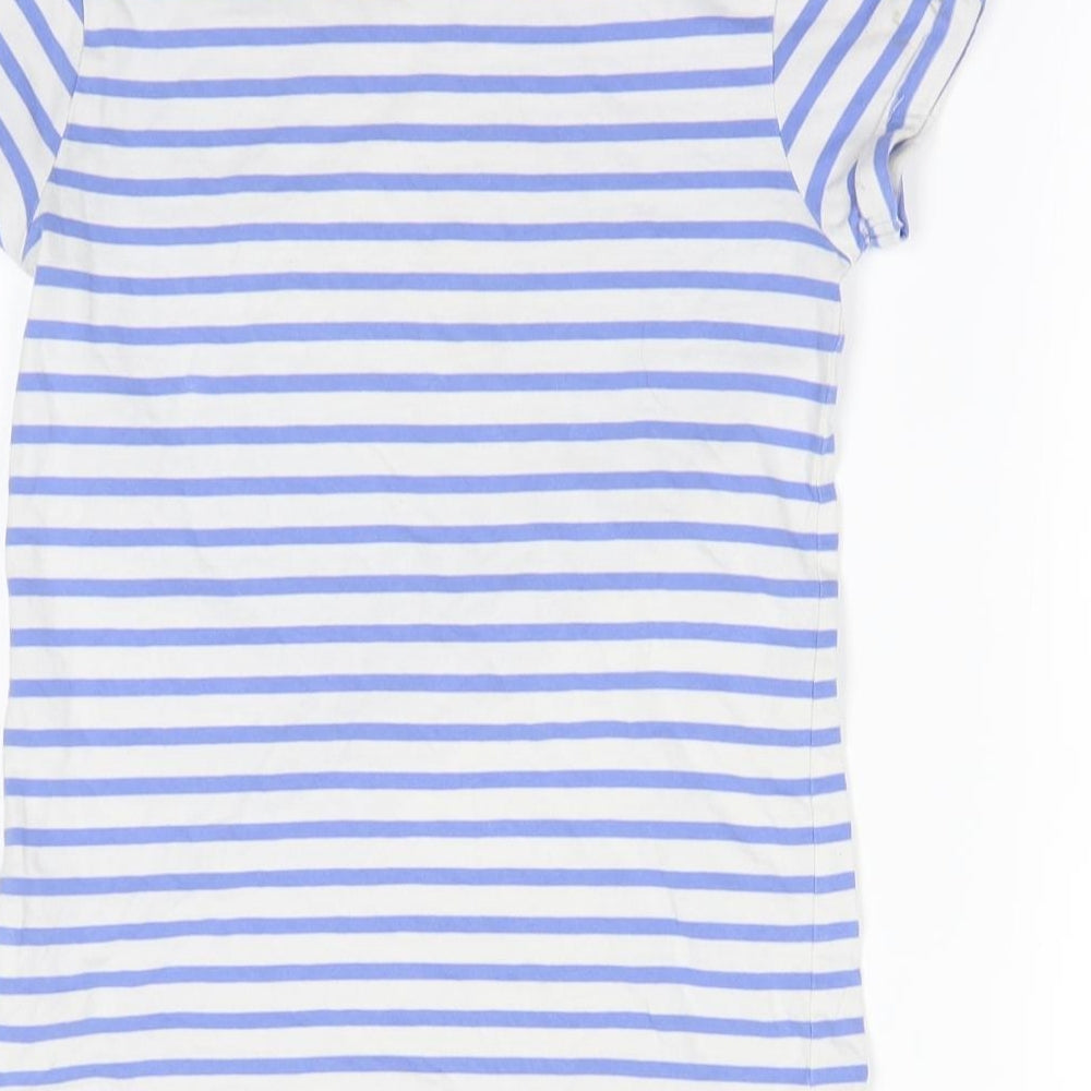 NEXT Girls Blue Striped  Basic T-Shirt Size 8 Years