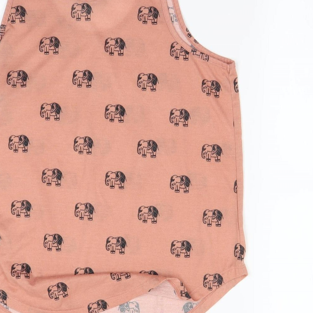Atmosphere Womens Pink Animal Print  Basic Tank Size 10