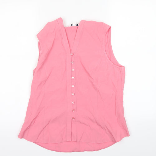M&Co Womens Pink   Basic Button-Up Size 14