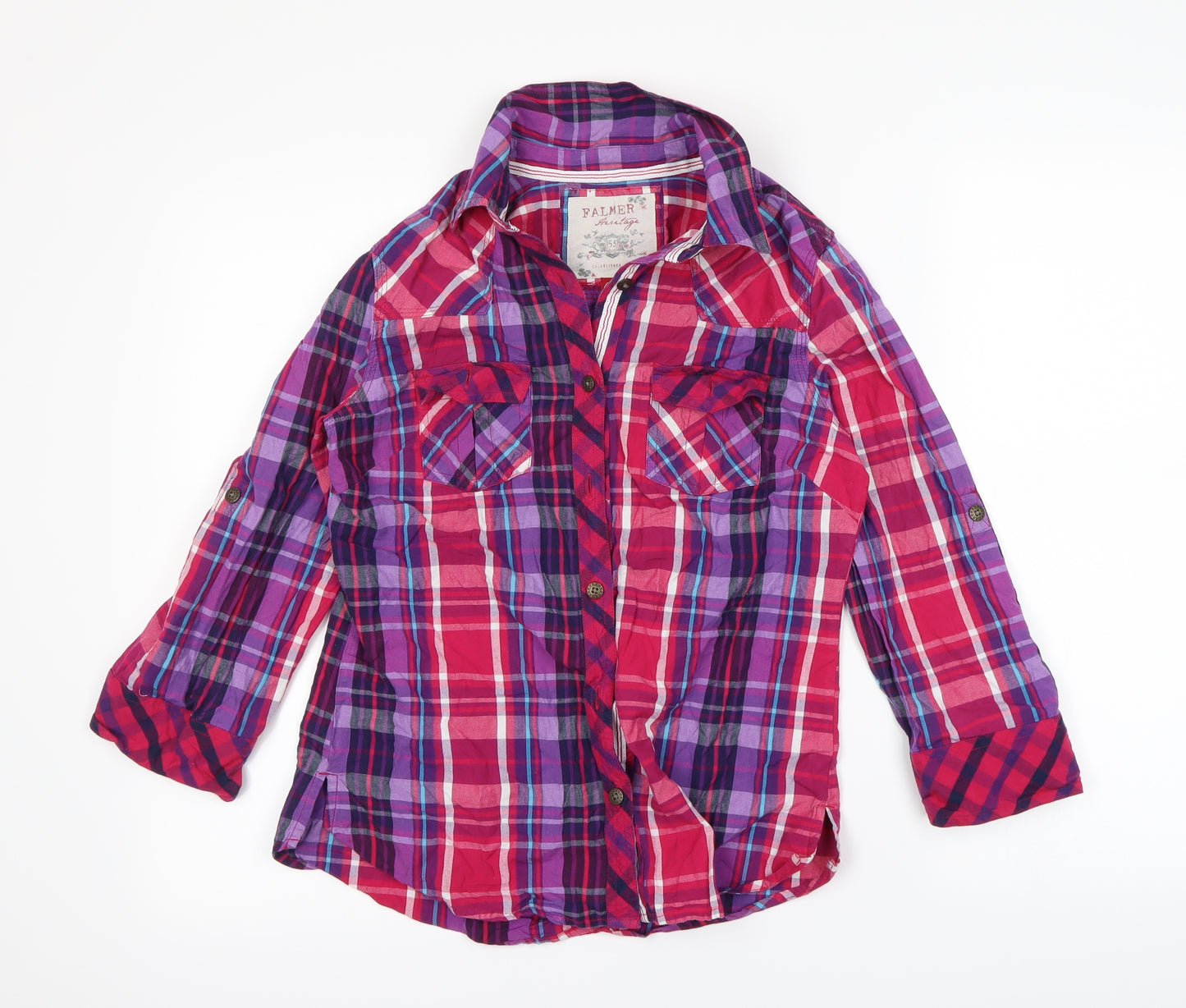 Falmer Womens Multicoloured Check  Basic Button-Up Size 8