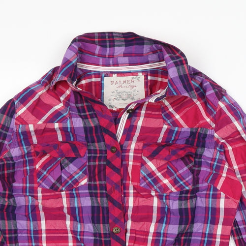 Falmer Womens Multicoloured Check  Basic Button-Up Size 8