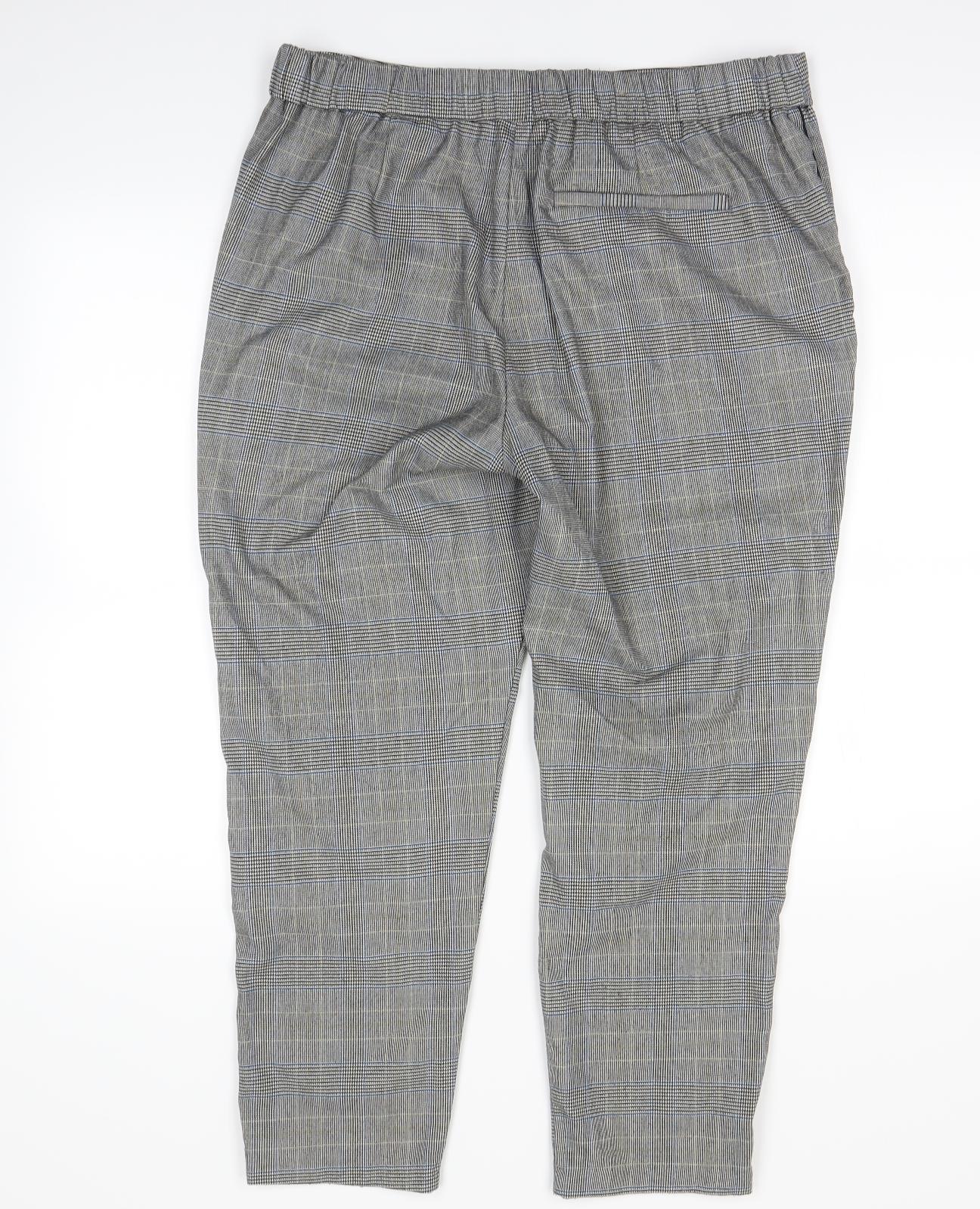 logg  Womens Grey Check  Dress Pants Trousers Size M L28 in