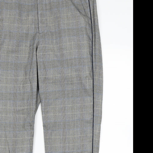 logg  Womens Grey Check  Dress Pants Trousers Size M L28 in