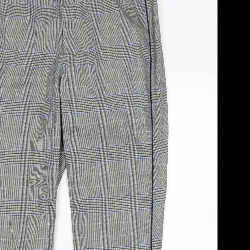 logg  Womens Grey Check  Dress Pants Trousers Size M L28 in
