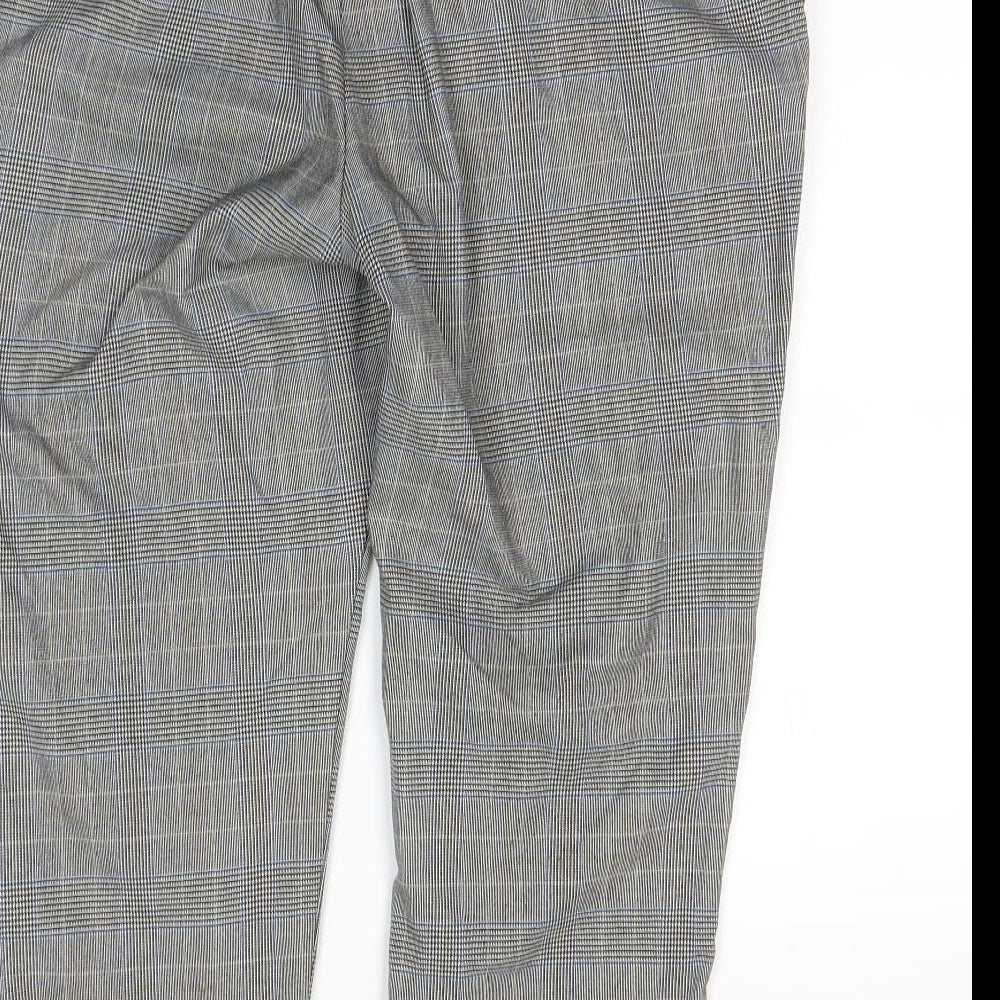 logg  Womens Grey Check  Dress Pants Trousers Size M L28 in