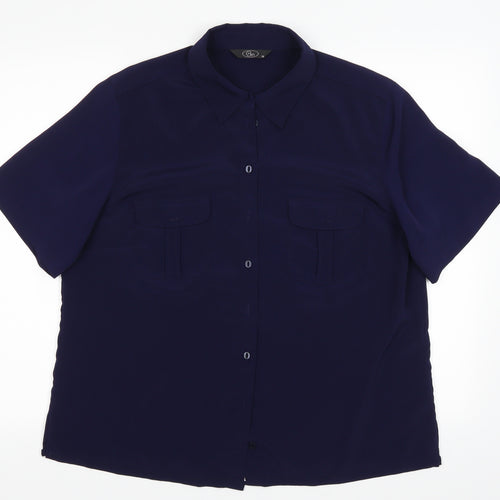BM Womens Blue   Basic Button-Up Size 18