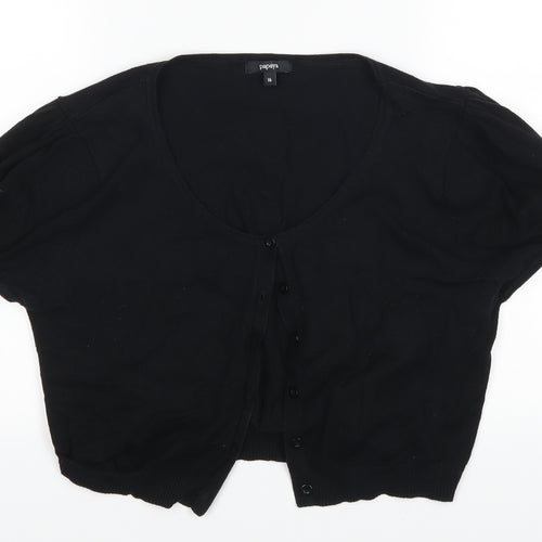 Papaya Womens Black   Cardigan Jumper Size 16