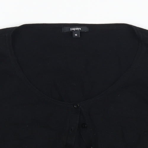 Papaya Womens Black   Cardigan Jumper Size 16