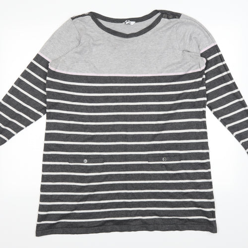 BHS Womens Grey Striped  Pullover Jumper Size 20
