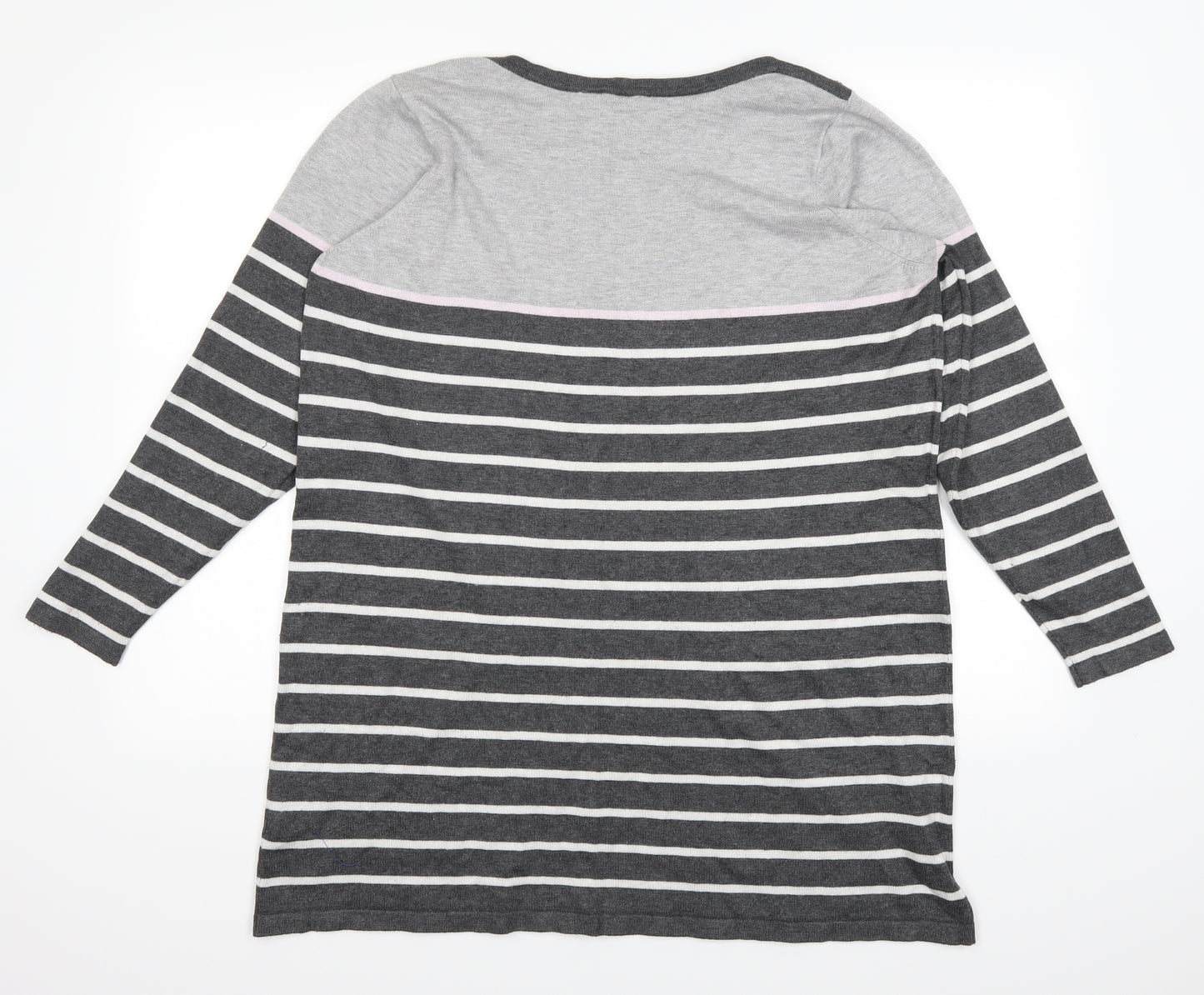 BHS Womens Grey Striped  Pullover Jumper Size 20