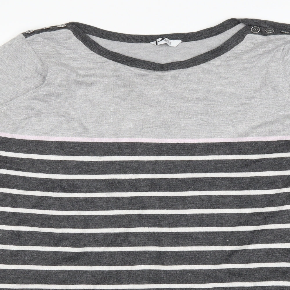 BHS Womens Grey Striped  Pullover Jumper Size 20