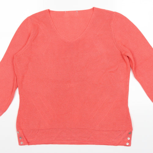 Marks and Spencer Womens Orange   Pullover Jumper Size 14