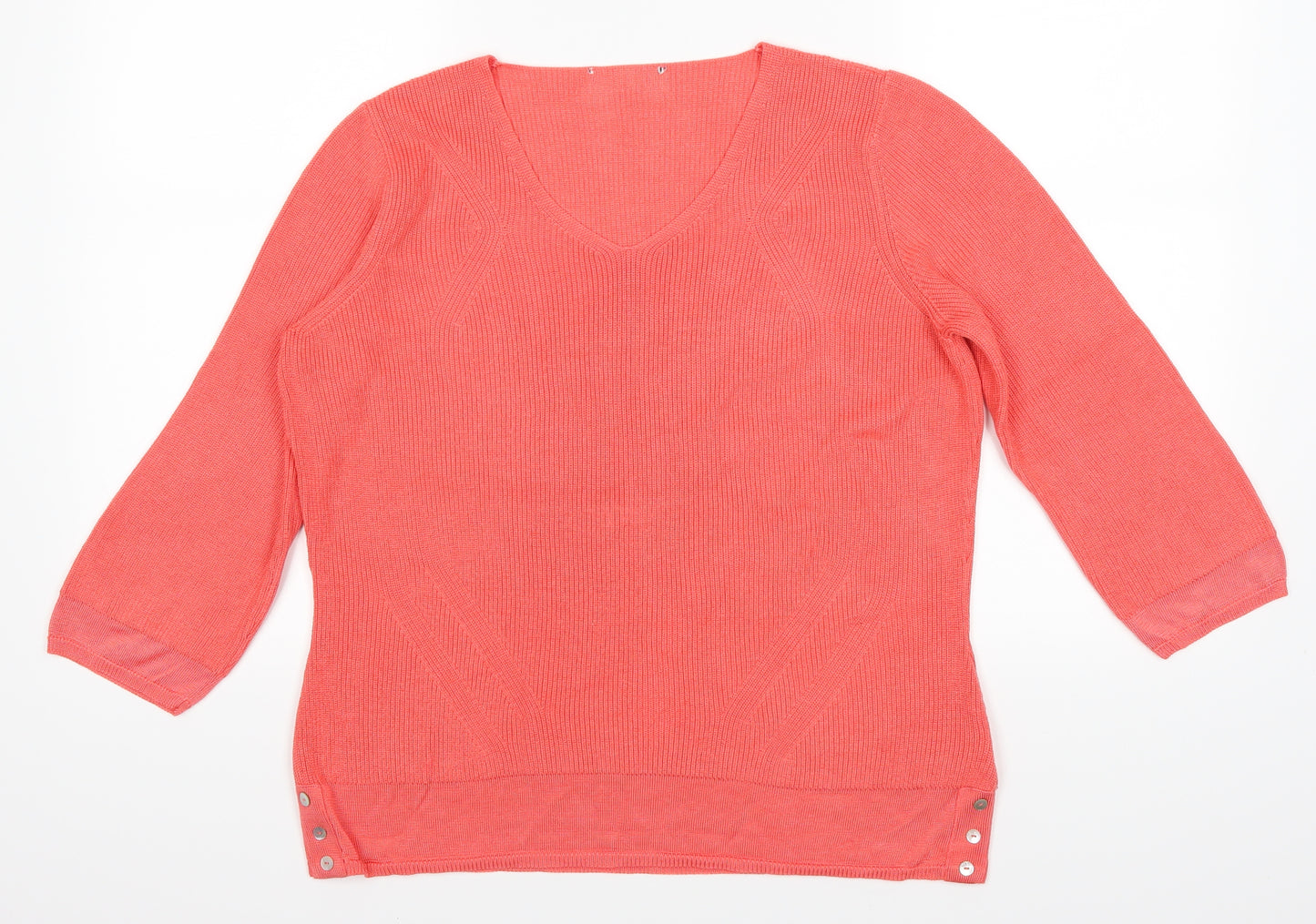 Marks and Spencer Womens Orange   Pullover Jumper Size 14