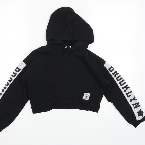 H&M Girls Black   Pullover Hoodie Size 9 Years