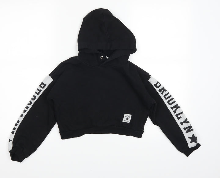 H&M Girls Black   Pullover Hoodie Size 9 Years