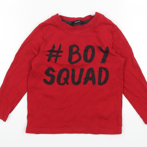 George Boys Red   Basic T-Shirt Size 2-3 Years