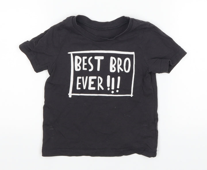 George Boys Grey Basic T-Shirt Size 2-3 Years