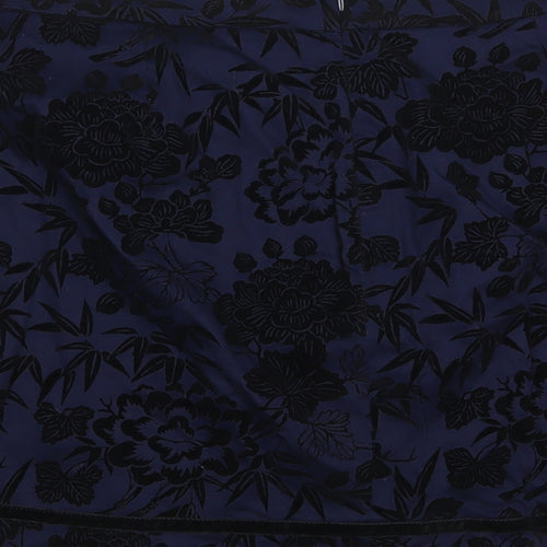 Oasis Womens Blue Floral  A-Line Skirt Size 16