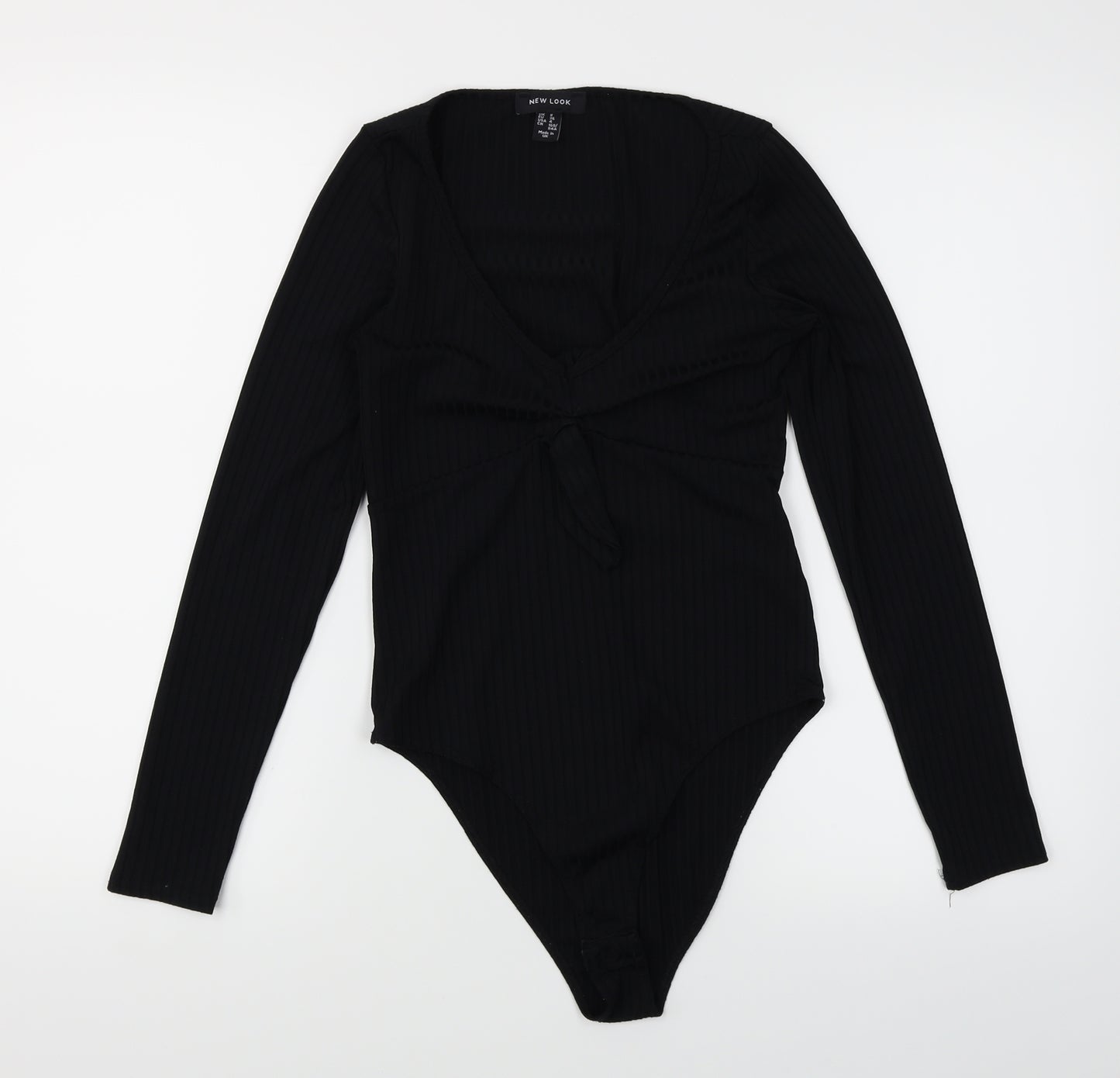 New Look Womens Black   Bodysuit One-Piece Size 8  - Ribbed