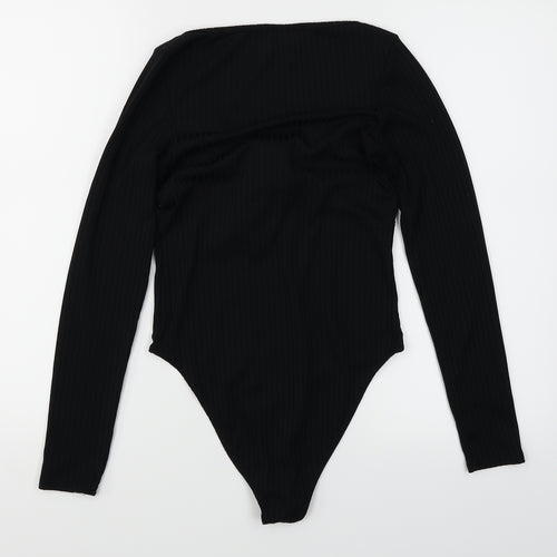 New Look Womens Black   Bodysuit One-Piece Size 8  - Ribbed