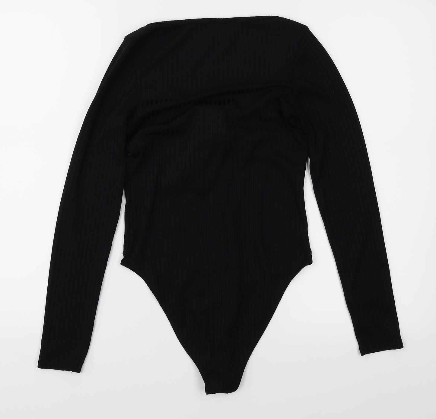 New Look Womens Black   Bodysuit One-Piece Size 8  - Ribbed