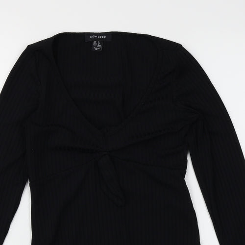New Look Womens Black   Bodysuit One-Piece Size 8  - Ribbed