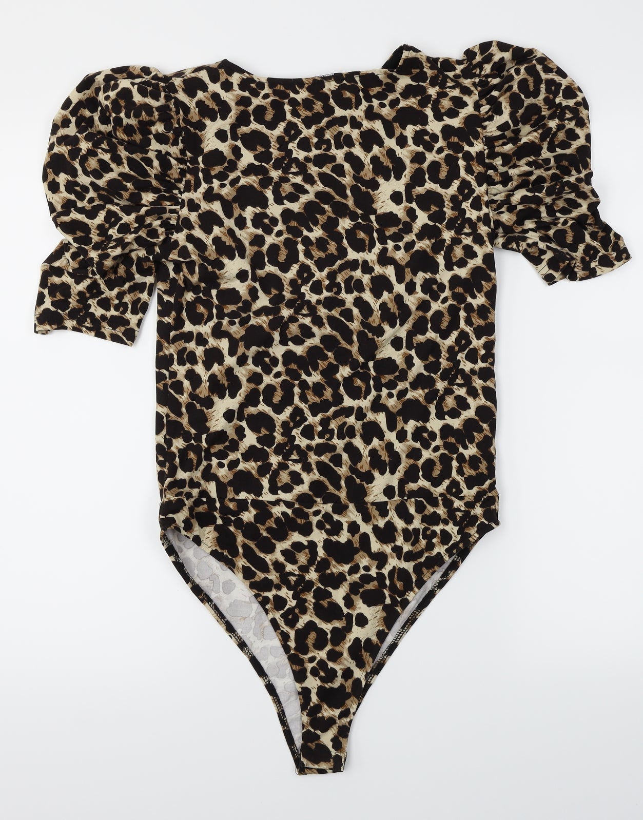 AX Paris Womens Brown Animal Print  Bodysuit One-Piece Size 10